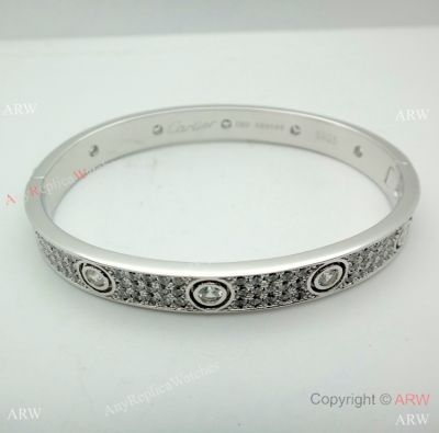 New Copy Cartier Love Diamond Stainless Steel Bracelet - Women